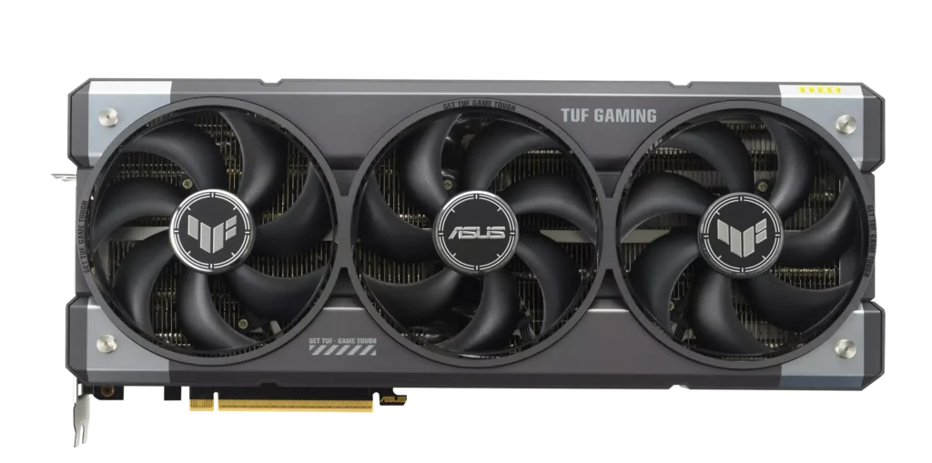 ASUS TUF RTX 5080 high-end graphics card three Axial-Tech fans gray shroud